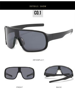 Retro Frosted Black Water Silver Super Large Frame Outdoor Biking Mountain Climbing Ski Windproof Eye Protection Sunglasses Slim Looking Sun Glasses