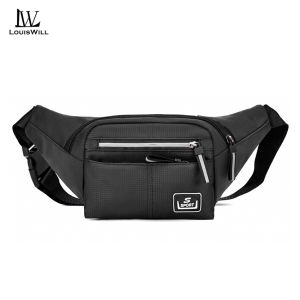 LouisWill Sports Waist Bag Mens Chest Bag Waterproof Fitness Bag Large Capacity Casual Bag Phone Bag Outdoor Fitness Bag Travel Bag Business Bag