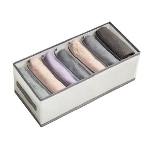 XPERO Pants Storage Box，Jeans Drawer Storage Box Drawer Underwear Socks Panty Bag Socks Panties Pants Separating Box Closet Organizer Inner Separation Tidy-Up Box Multi-Compartment Drawer