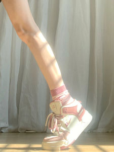 Warm Fleece Lined High Top Womens Sneakers Thick Bottom Sports Shoes Casual Style round Toe Flat Heel Synthetic Leather Upper