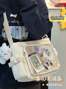 กระเป๋าสะพายข้างผู้หญิง กระเป๋าสตางค์หนัง PU ทรงสี่เหลี่ยม สีสันสดใส น้ำหนักเบา ความจุขนาดใหญ่ กระเป๋าสะพายไหล่ข้างเดียวสำหรับนักเรียนมัธยมต้น