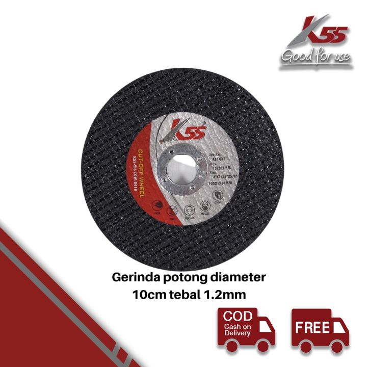 K55 Batu Grinda Potong Besi Baja 105x1.2x16mm Stainless Box Isi 50 biji Mata Gerinda Potong Stainless Steel Pisau Potong Besi Stainlis Cut-off wheel 4inch