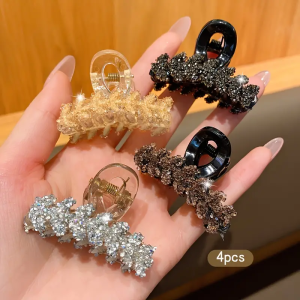 4pcs crystal wheat ear small grab clip womens hair clip exquisite side clip hair clip bangs headpiece