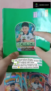 PERSONALIZED SUBJECT STICKER WITH CHILDS PHOTO AND NAME HIGH QUALITY SCRATCH PROOF SUBJECT STICKER WITH NAME LABEL