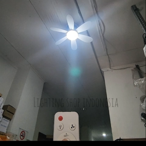 Lampu plafon kipas angin led 30w 40w dimmable dimmer cahaya 3in1 warm white hias kamar ruang tamu 220v fiting e27