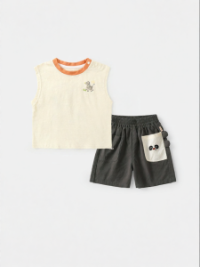 CUTEPANDAS | Bộ Đồ Bé Gái Mỏng Hình Thú Bông Cotton