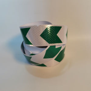 5cmm*25m Arrow Reflective Hazard Safety Warning Caution Tapes White-Green Reflectors Adhesive Stickers For Trailer Vehicle Stair