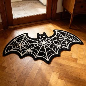 VIKAMA Jack-o-Lantern Halloween Doormat Soft Plush Non-Slip Rug Spooky Fall Entryway Mat Halloween Home Decor for Porch