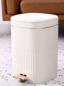 Trash can with Cover for living room  kitchen bedroom push pedal type with lid  8L to 10L large capacity garbage bin