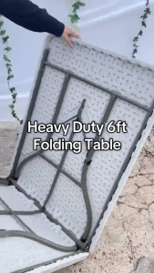 Folding Table Heavy Duty Portable with Handle 4ft 5ft 6ft Indoor Outdoor Dining Picnic Table