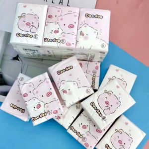 Portable Capybara Handkerchief Paper Small Size Cute Facial Tissue Paper Student Carry-On Lunch Napkin Paper Original Fiber