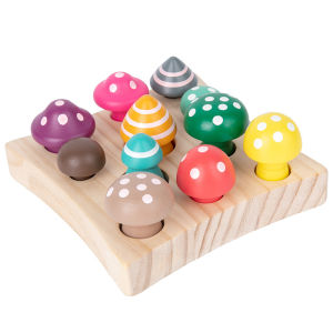 Đồ Chơi Giáo Dục Sớm Bằng Gỗ Mushroom Picking Kích Thước Và Màu Sắc Đồ Chơi Giáo Dục Cho Trẻ Em Từ 3 Tuổi Trở Lên