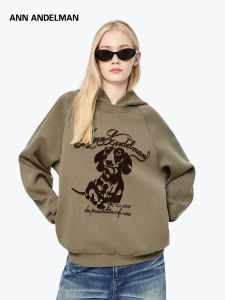 ANN ANDELMAN | Hooded Sweatshirt Outerwear for Autumn Winter with Puppy Pattern