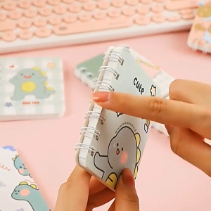 A7 Coil Cartoon Notebook 80 Pages Cartoon Mini Notepad Pocket Notebook School Supplies Stationery