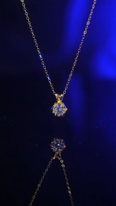 LOVETIA Kalung Moissanite Bintang Berujung Enam Berbentuk Hati Wanita Asli Jewelry Necklace XMZ057