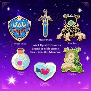 Bandai | Cute Game Series Love Enamel Pins Link Badge on Backpack Brooches for Women Lapel Pins Cosplay Accessories Toys Gift
