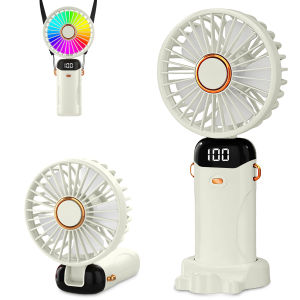 Quạt Cầm Tay Sạc USB 1200mAh Mini Di Động 6 Tốc Độ Đèn LED Cánh Quạt Gấp Gọn Dùng Cho Gia Đình Quà Tặng Làm Mát Cá Nhân