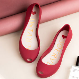 Anti-Slip Jelly Flat Sandals Womens Summer Casual PVC Short Boots Fashionable Candy Colored Waterproof Rain Shoes Beach Slippers