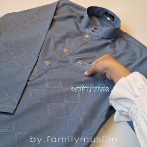 gamis muslim remaja motif EMBOS jubah pria dewasa motif terbaru ukuran M L XL XXL AL-MARWAZ