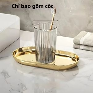 Bộ Đồ Dùng Nhà Tắm Phong Cách Nhật Bản Dành Cho Cặp Đôi - Bàn Chải Đánh Răng Và Nước Súc Miệng Cỡ Du Lịch Kèm Cốc Đựng Thiết Kế Gia Dụng