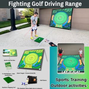Fighting Golf Driving Range Golf Target Cloth Hitting Net Aiming Exercise for Yard Practice Indoor Outdoor Golfing Beginner