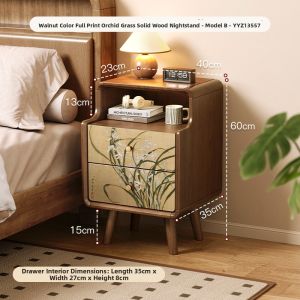 MR ART | New Domestic Walnut-colored Bedside Cabinet