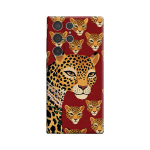 Potdemiel | Luxury Red Jaguar Phone Case for Samsung Galaxy S26 S25 Ultra S24 S23 Ultra Plus Shockproof Double Layer Tough Back Cover
