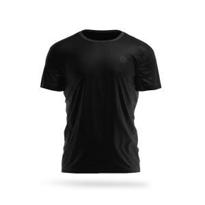 Classic Basic Regular Jet Black Kaos Premium T-Shirt Embossed Monogram Logo Limited Edition