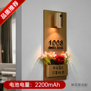 Charging Induction Lamp Luminous Door Plate Customization For Home Decoration Number Plate Acrylic Three-Dimensional Sticker Logo Notice Board