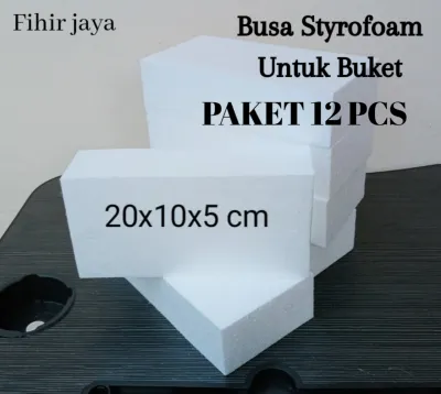 Busa Styrofoam kering 20x10x5cm Isi 12 pcs untuk buket