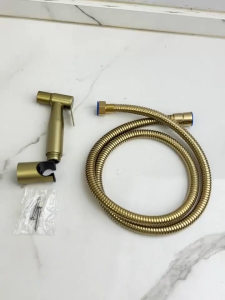 BAOKEMO Stainless Steel Golden bidet Spray Set Water Saving Shower Toilet Cleaning Bathroom Accessories