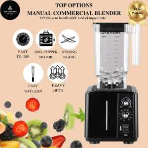 Top Options Manual Heavy Duty Blender - High Power Multifunctional Food Processor Commercial Use