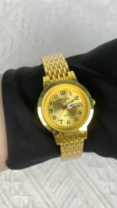 [Gift][With Box]ORUSS Original Women Stainless Steel Luxury Waterproof Dual Calendar Luminous Fashion Small Watch Analog Korean Automatic Quartz Minimalist Wrist Watch For Woman Elegant