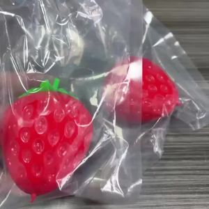 Crunchy Squishy Strawberry Stress Ball Homemade Soft Strawberry Squeeze Fidget Toy ASMR Sensory Anti-Stress Toy for Adult