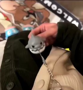 Móc Khóa Cá Mập Mini Kéo Dây Chạy Vui Nhộn – Cute Đáng Yêu Giải Stress Trang Trí Balo Túi Xách