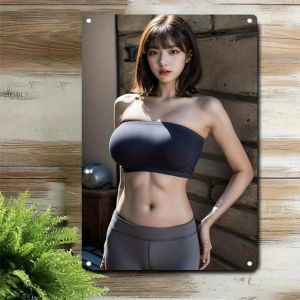 Korean Art Metal Wall Sign Durable Iron Fitness Poster for Home Gym Cafe Bar Decor K-Drama Gift