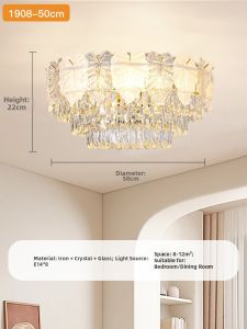 French Creamy Luxury Crystal Chandelier for Living Room Bedroom