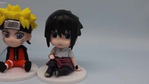 Bandai | Anime 8pcs Set Naruto Figure Kakashi Sasuke Uchiha Itachi Gaara Haruno Sakura Action Figural Q Version PVC Model Kids Toys Gift