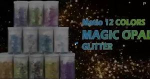 Opal Chunky Glitter- 12 Dreamy Amber Colors 5ML Each - Holographic Fine Glitter Mix Nail Glitter  Iridescent &DIY Crafts