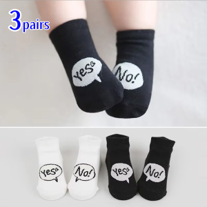 3Pairs/set Spring Baby Socks For Girls Boys Cotton Newborn Kids Boy Girl Sock Casual Asymmetry Toddler Socks New Random Delivery