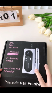 【With Gift】Nail Drill Machine 45000RPM Low Vibration Low Noise Portable Electric Nail File Rechargeable