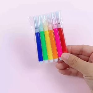 4/6/12 Colors Watercolor Pen Graffiti Kindergarten Washable Art Painting Brush Highlighter Pen