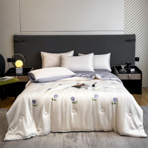 WUYINLIANGPIN | Summer Cooling Luxury Bedding Set Icy Silk