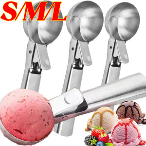 Multifunctional Ice Cream Scoops Stainless Steel Dual-Purpose Scoop Fruit Watermelon Spoon Ball Scoop Household Ice Cream Tools