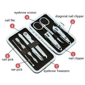 Set Alat Perawatan Kuku Telinga Alis 7 PCS: Promo Alat Potong Gunting Kuku Super Tajam Manicure Portable Set 7 in 1 Multifungsi