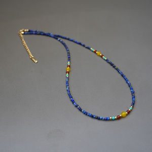 New Chinese Style Ultra Fine Turquoise Xiaomi Bead Necklace Green Agate Accessories Pendant Layering Clavicle Chain Jewelry