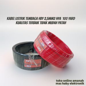 KABEL LISTRIK/ KABEL TEMABAGA H B Y CABEL 25mm2 50 YARD KABEL ini biasanya dipakai untk keperluan istalasi listrik perumahan kualitas bagus tidak mudah terkelupas menjadi pilihan yng cocok untk anda