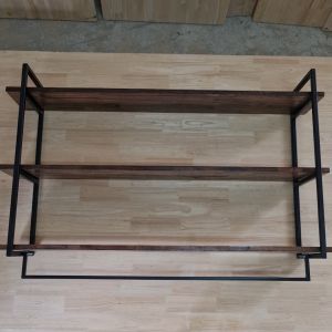 ผลิตภัณฑ์ติดผนัง 3 ชั้น 120 ซม. ยาว 120 ซม. หน้าสวยหรือป่อยด้วย ผ้าแผ่นไม้แท้สีโอ๊ค ผลิตภัณฑ์กำลังมีประกันสินค้า