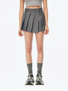 ANN ANDELMAN | Irregular Pleated A-Line Short Skirt