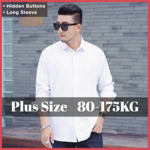 【Plus Size】Men Business Plain Long Sleeve Turn Down Collar Hidden Buttons Tops Man Oversized Stretch Fabrics Casual Loose Solid Color Shirt